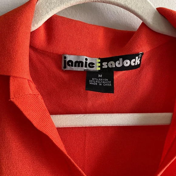 JAMIE Sadock Lightweight Knit Golf Polo  Tank Top Size M Orange - Picture 2 of 9